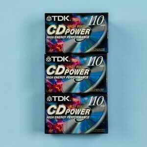 Lot of 3 TDK CD Power 110 High Bias Blank Audio Cassette Tapes Sealed NEW SEALED